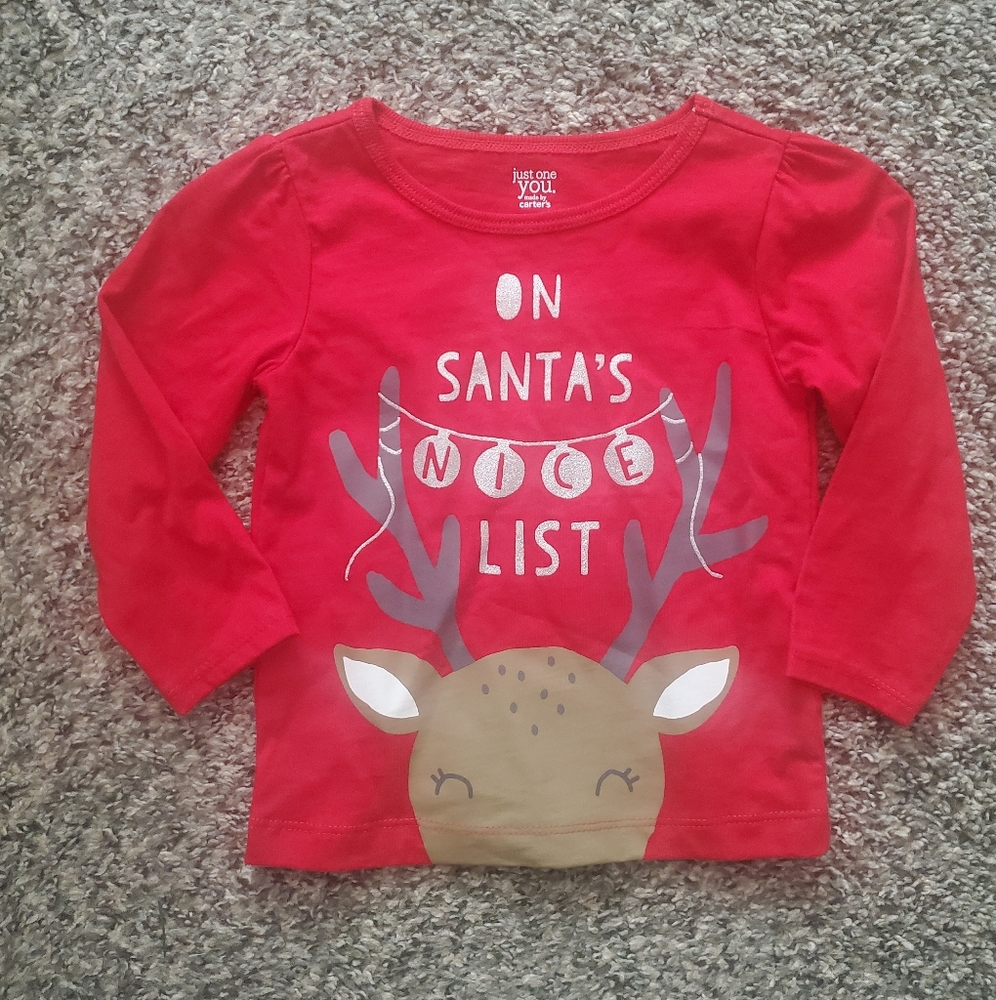 Girls Christmas Long Sleeve Tee- 18 Months